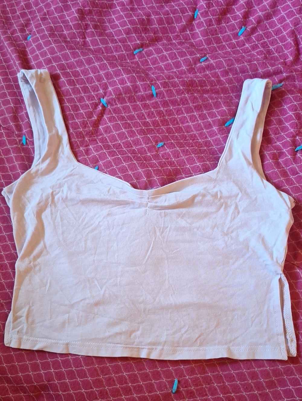 Women's Pink Crop Tank Top - Classic Sleeveless Crop
